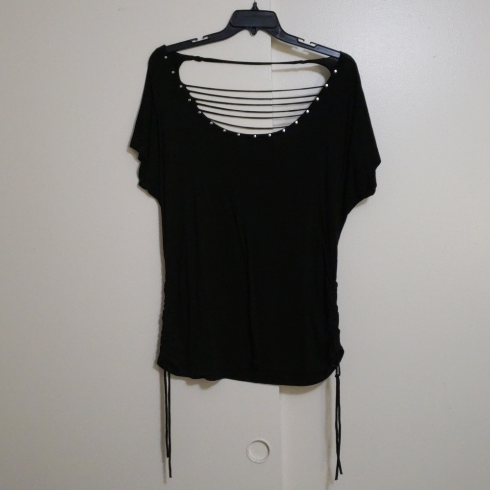 EUC Slashed Black Tshirt